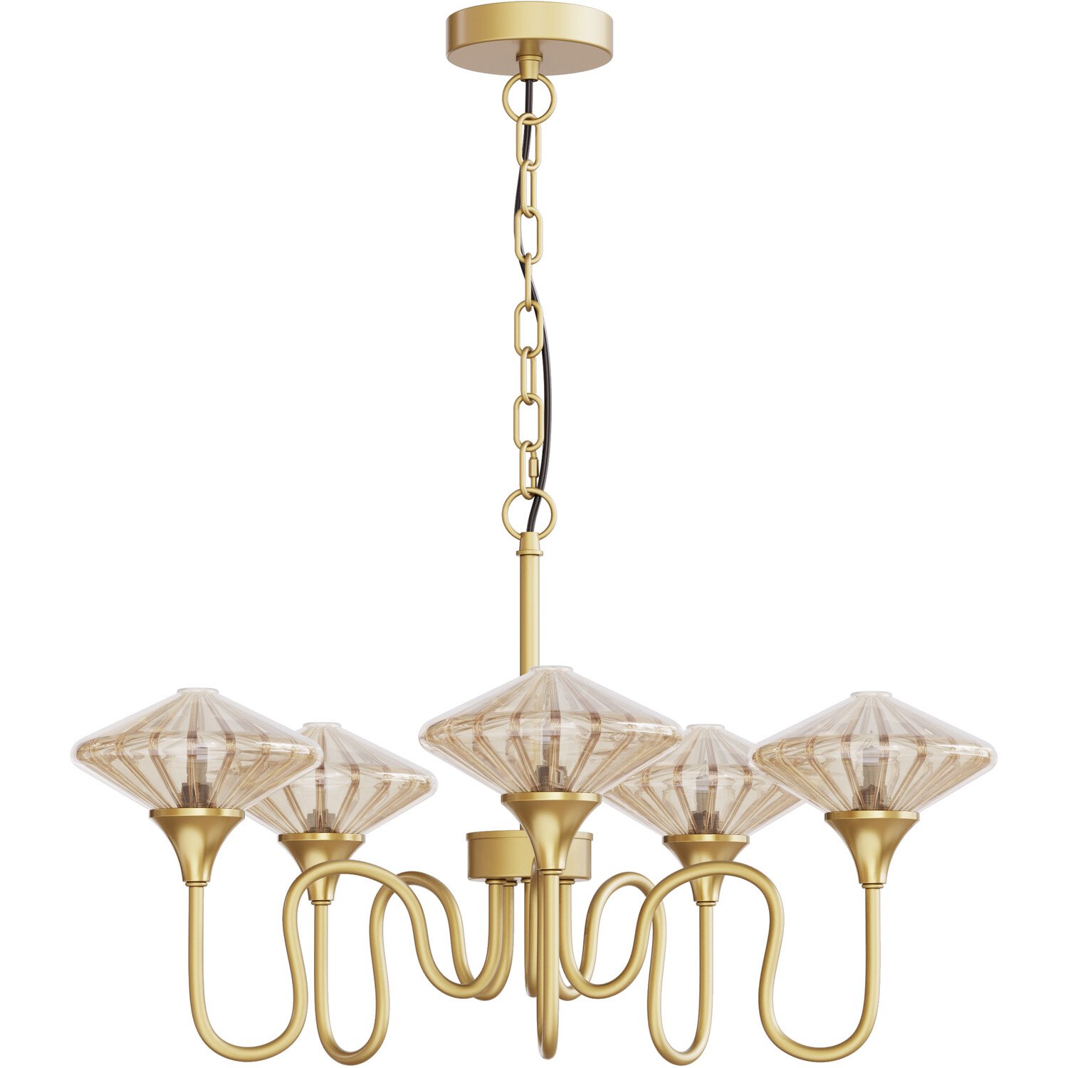 Charlotte 5 Arm Ceiling Light Gold Image 3