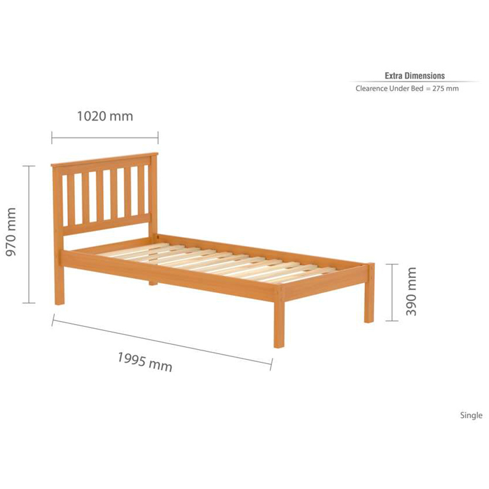Denver Single Pine Wooden Bed Image 9