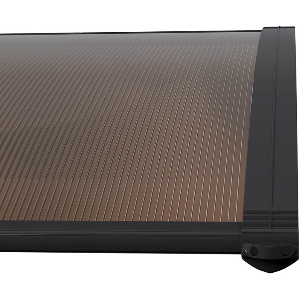 Living and Home Dark Brown Curved Door and Window Canopy 1.9 x 1m Image 4