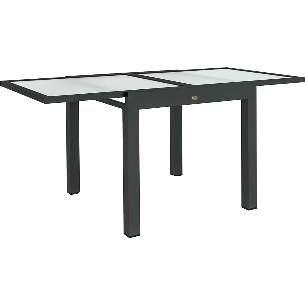 Outsunny 80 to 160cm Extendable Garden Dining Table Clear Image 2