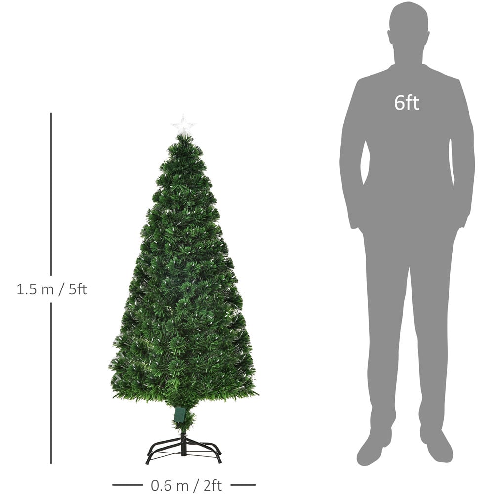 Everglow Fiber Optic LED Green Artificial Christmas Tree 5ft Image 7