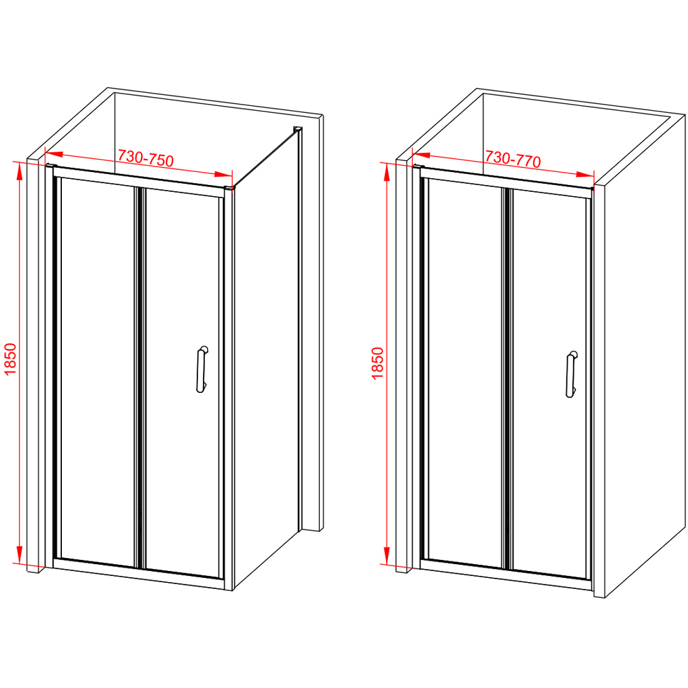 Bathstore Atlantis Brass Toughened Safety Glass Bi-Fold Door 760mm Image 5