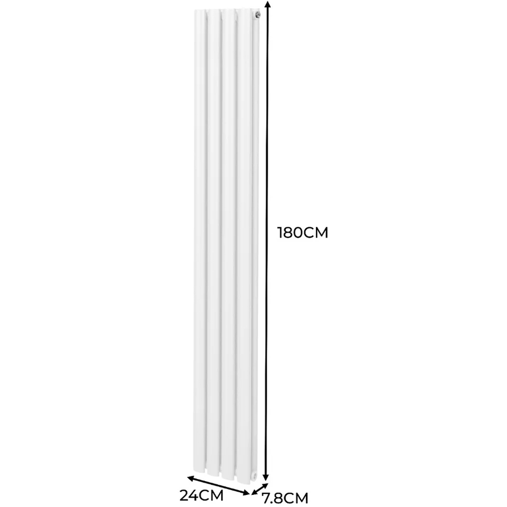 Monster Shop 3211BTU White Oval Column Radiator 1800 x 240mm Image 6