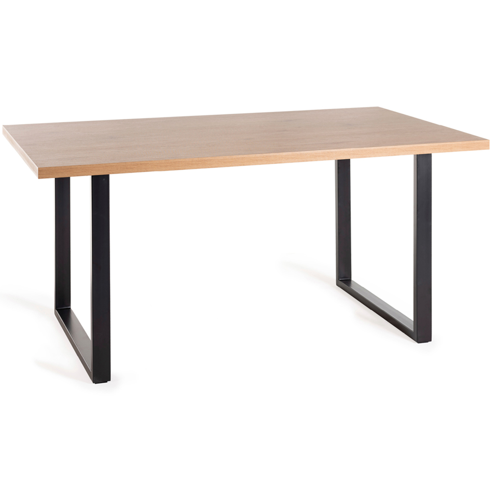 Bentley Designs Ramsay 6 Seater Rustic Oak Effect Melamine Dining Table with U Shape Legs Image 2