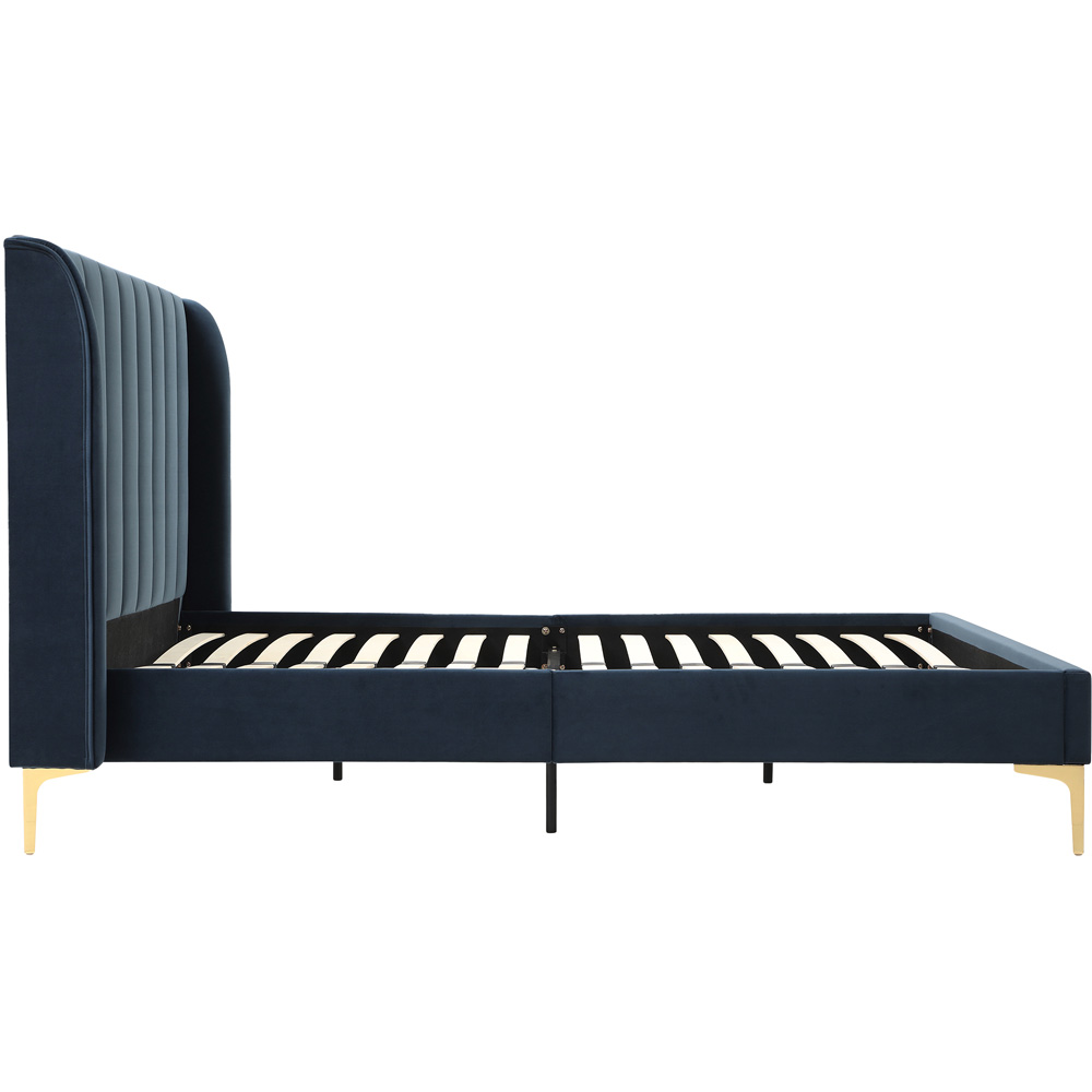 Hyacinth King Ink Velvet Bed Frame Image 3