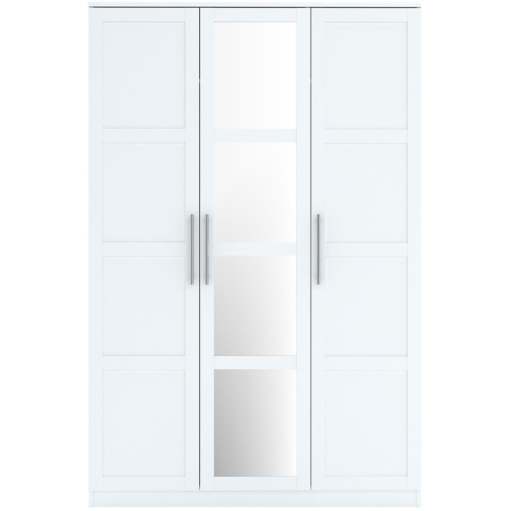 Finley 3 Door White Mirrored Wardrobe Image 3
