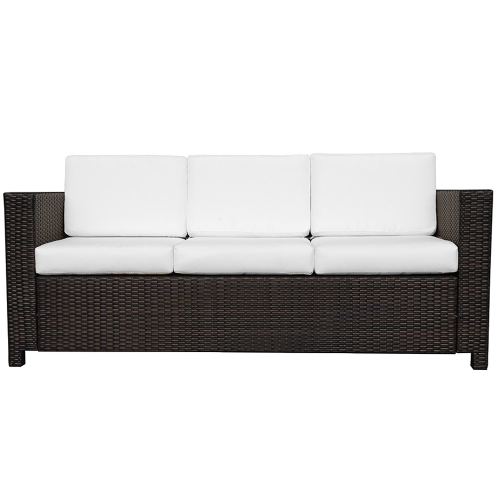 Outsunny 3 Seater Rattan Sofa Brown Image 2