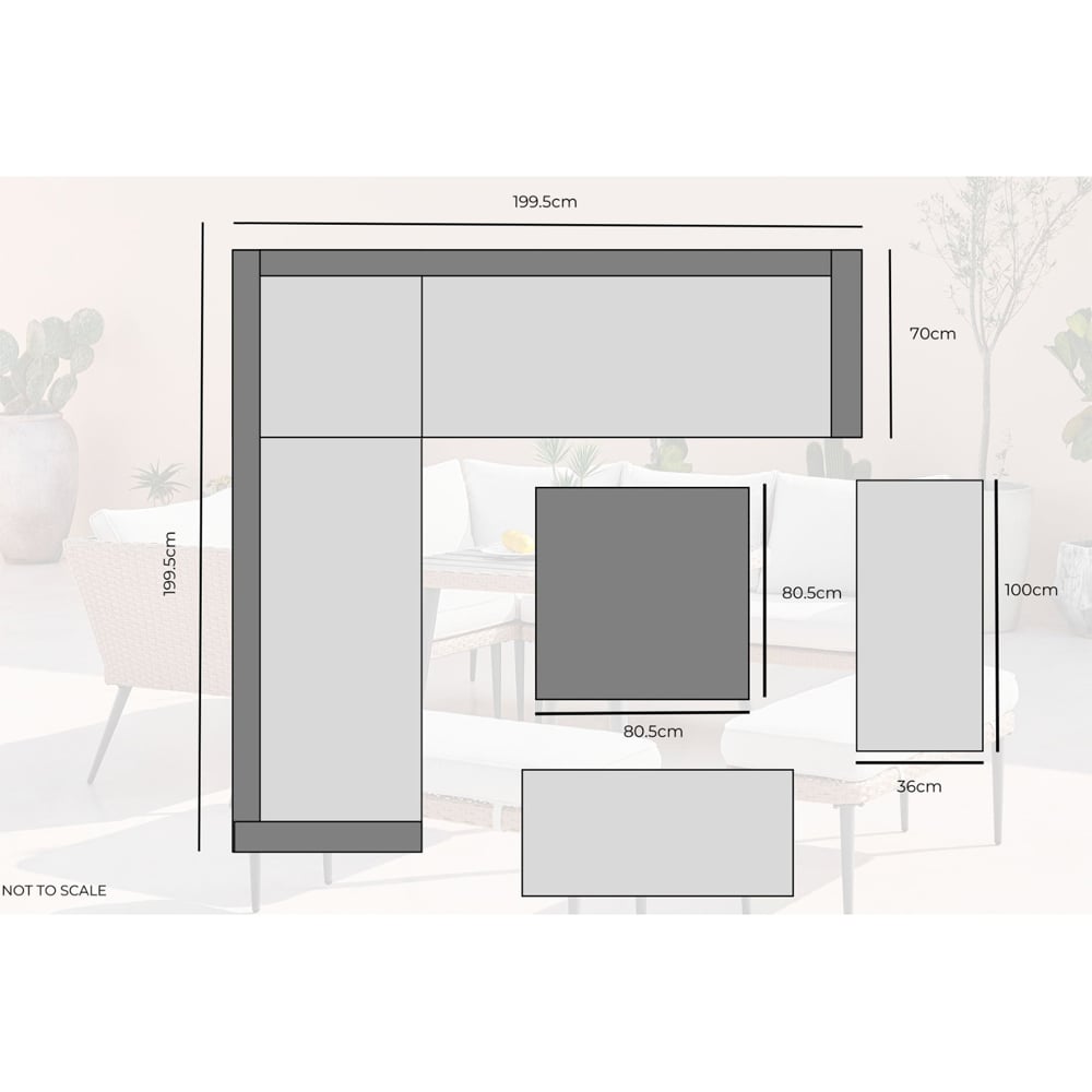 Furniturebox Capri Rattan 9 Seater Corner Dining Sofa Set Beige Image 9