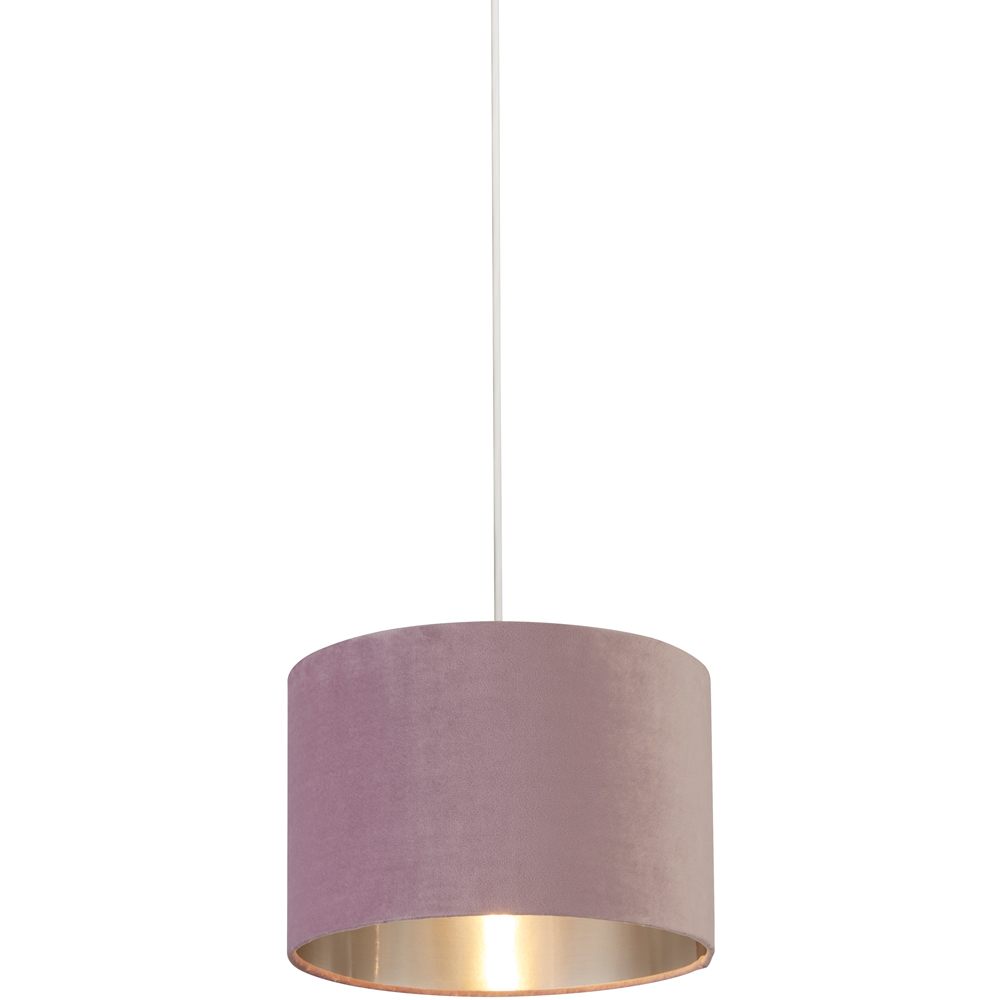 Lighting Collection Lilac Silver Inner Velvet Drum Shade 30cm Image 3