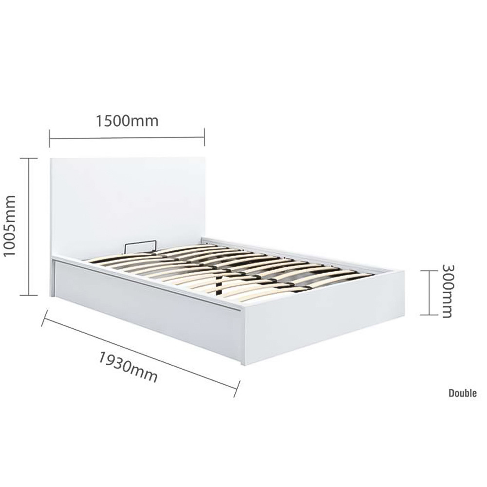 Oslo Double White Ottoman Bed Image 9
