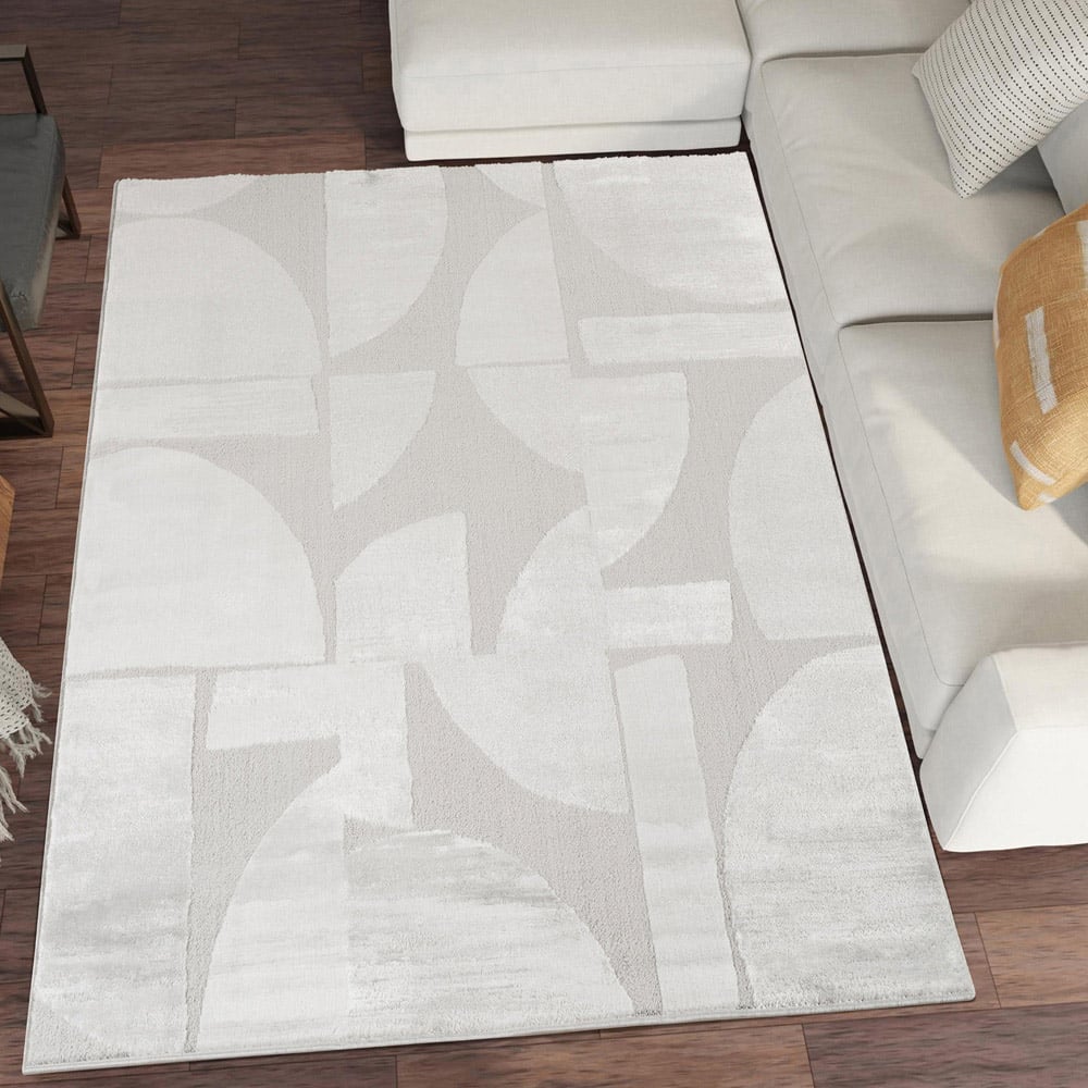 Desire Rugs Hamilton Silver Abstract Motif Rug 60 x 220cm Image 7