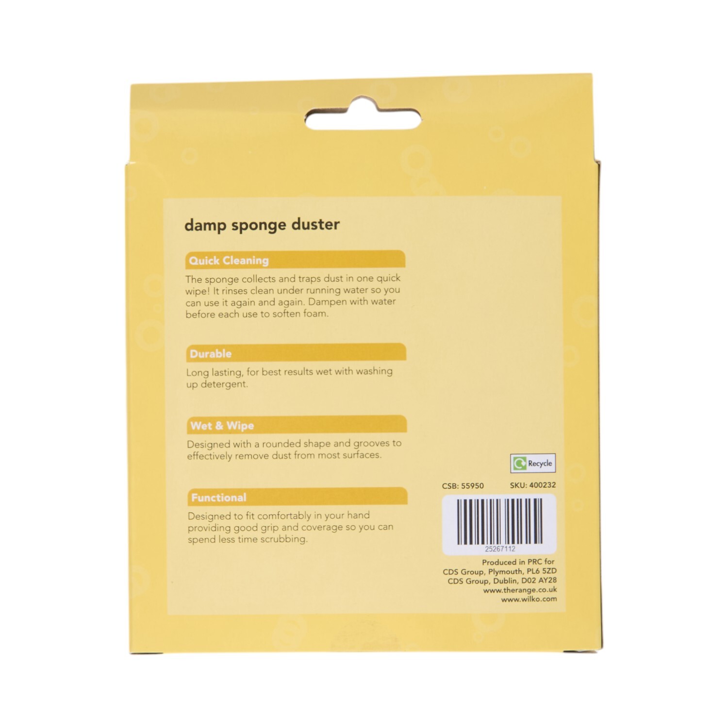 Wilko Pack of 2 Damp Sponge Dusters Image 2