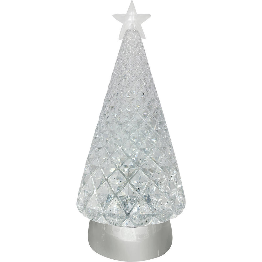 Glitter Spinning Crystal Tree White Image 3