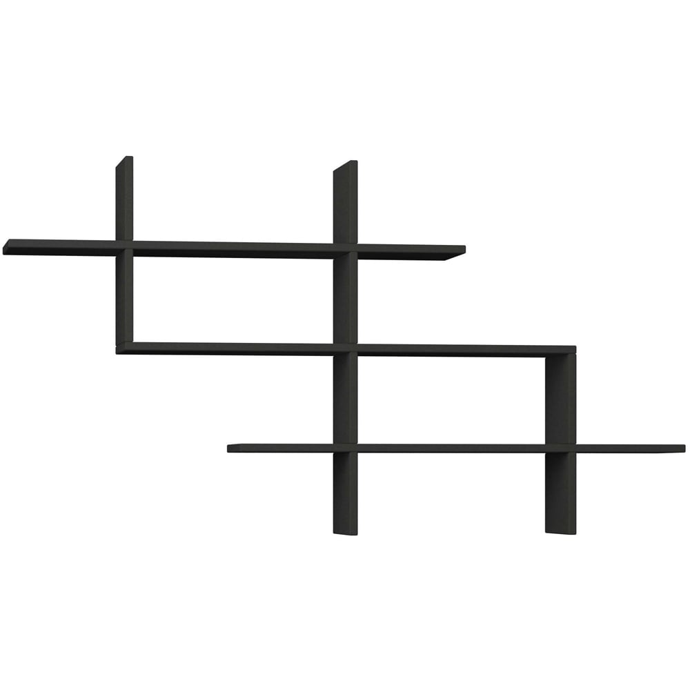 Decortie Halic 3 Shelf Anthracite Wall Mounted Bookcase Image 2