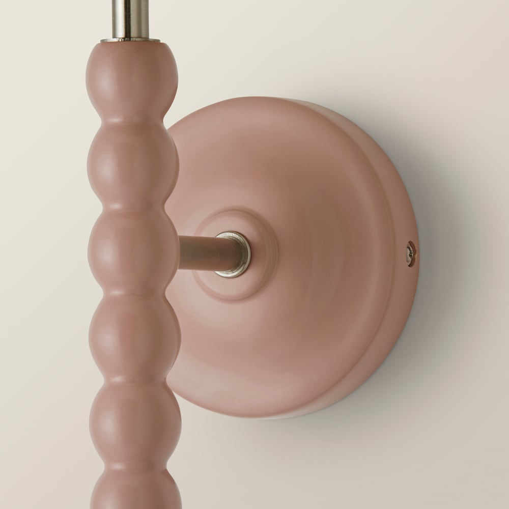 ValueLights Scallop Shade Rose Pink Bobbin LED Wall Light with Bulb Image 6