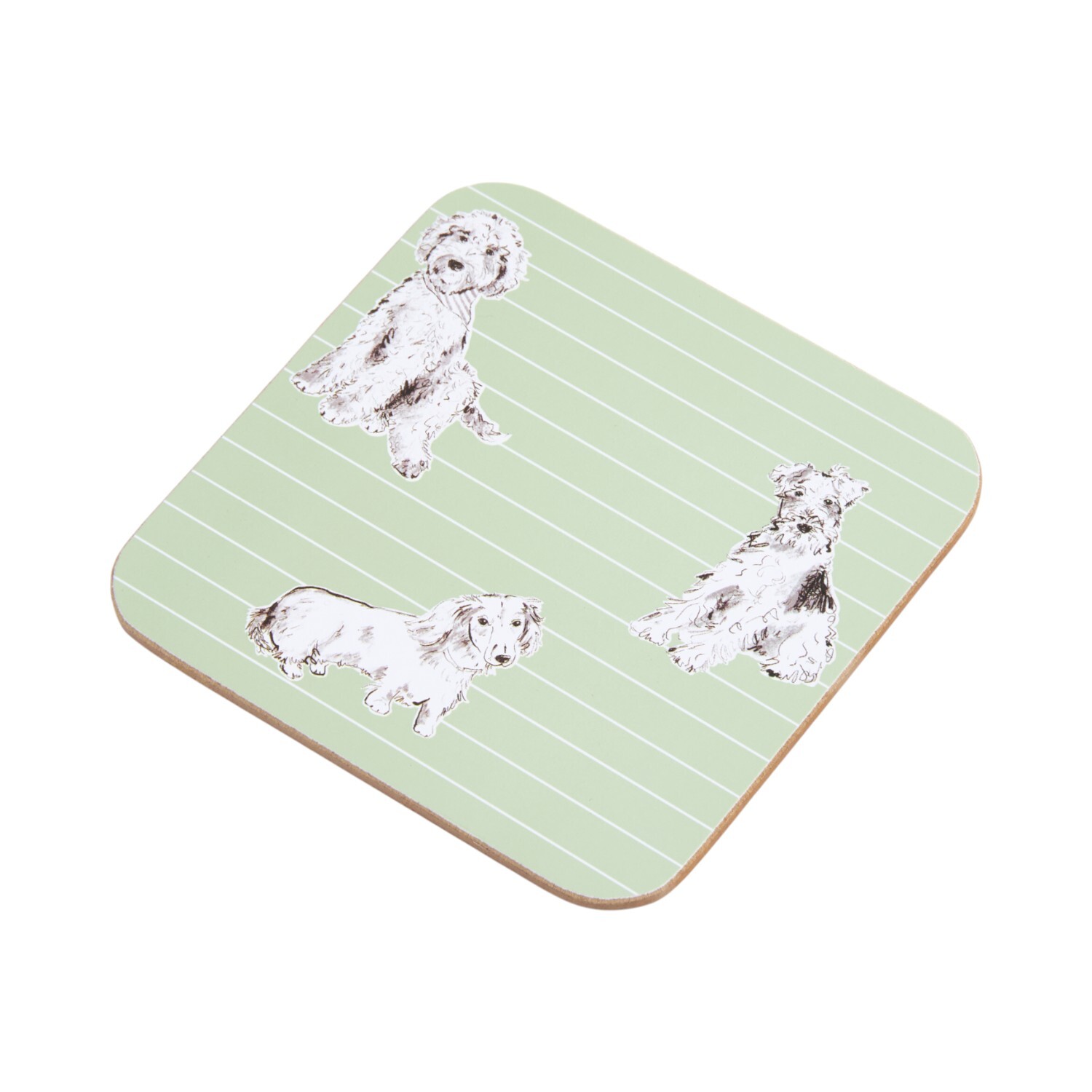 Pack of 6 Waggy Tails Coasters Green Image 3