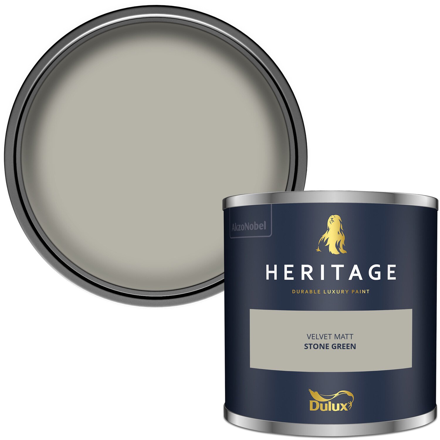Dulux Heritage Walls and Ceilings Stone Green Velvet Matt Emulsion Paint Tester Image 2