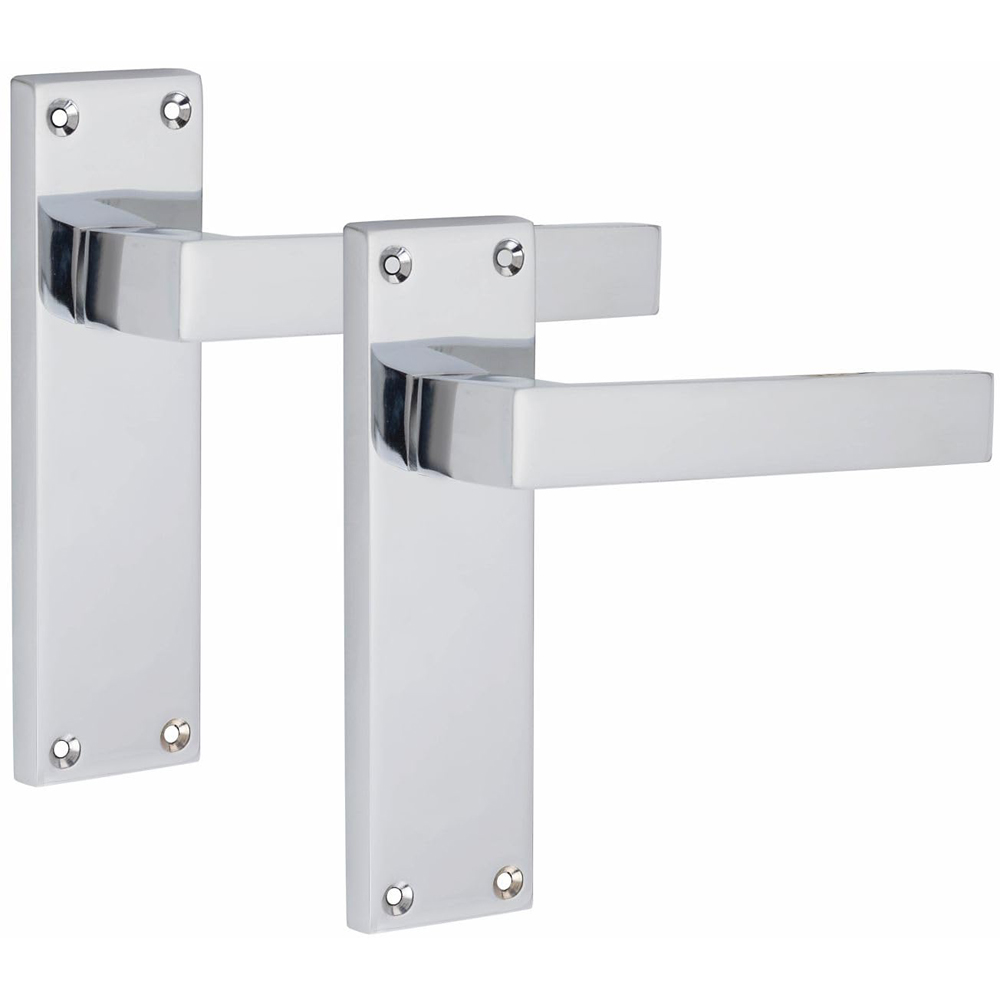 Golden Grace Polished Chrome Victorian Straight Delta Latch Door Handle with Hinge 6 Pack 150 x 40mm Image 3