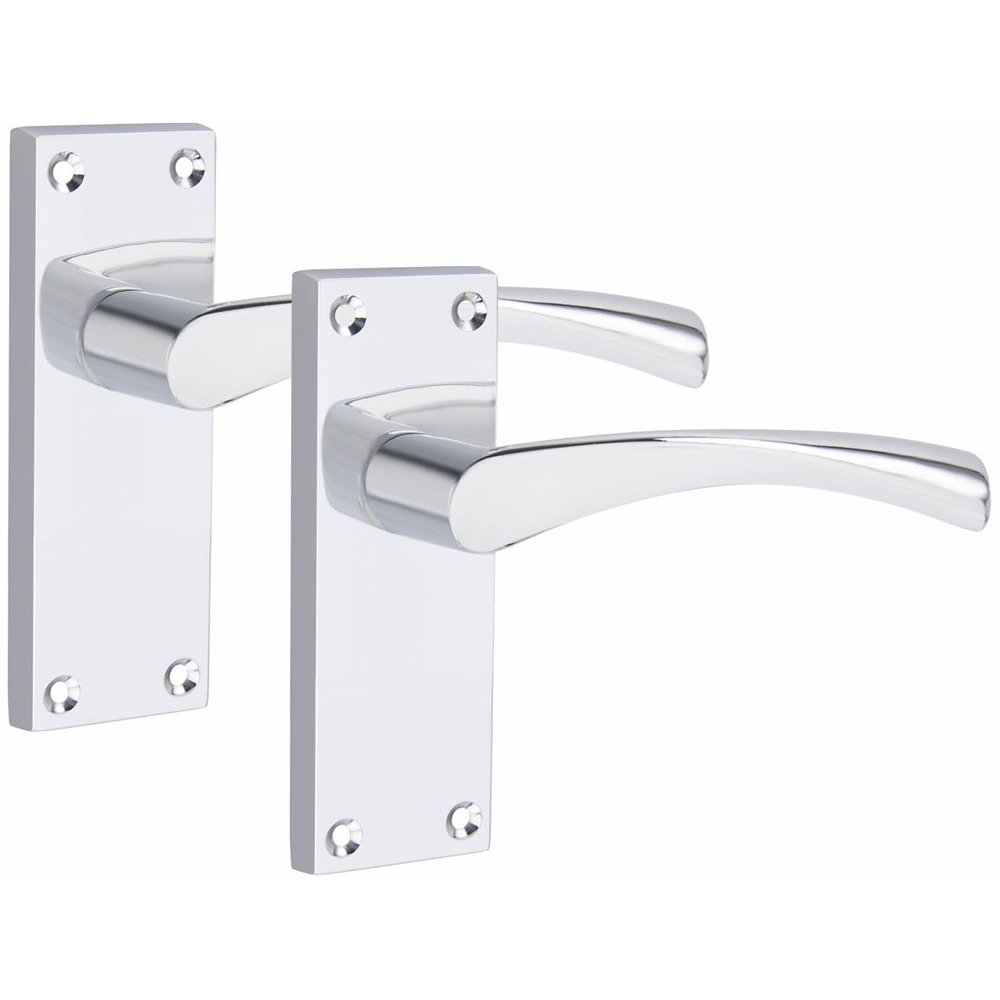 Golden Grace Silver Victorian Scroll Astrid Latch Door Handle 6 Pack 120 x 40mm Image 2