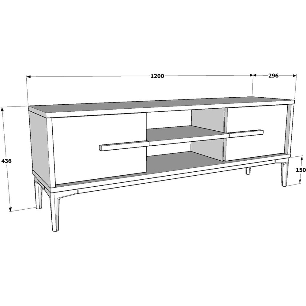Decorotika Erisa 7 Shelf Oud Oak Black Modern TV Unit Image 6