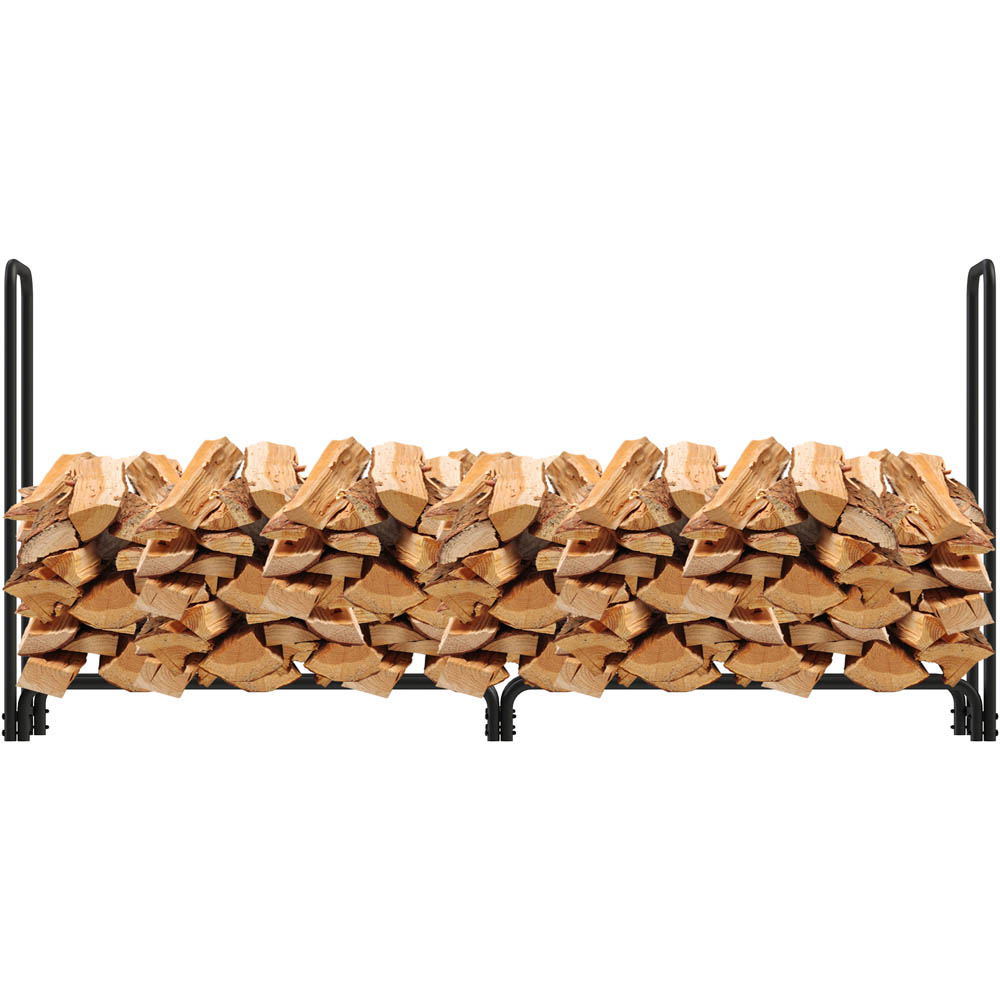 AMOS Metal Firewood Log Rack With Cover 8ft Image 3