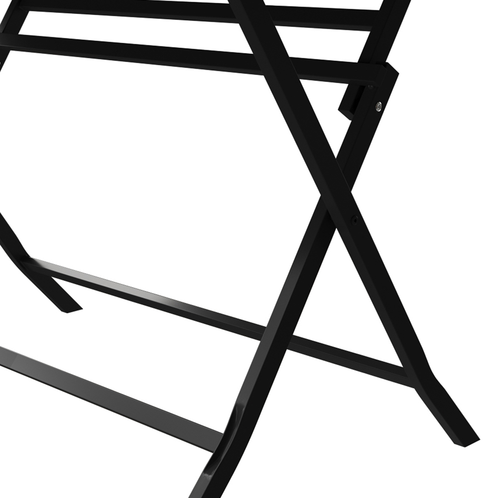 Living and Home Ripple Glass Metal Outdoor Rectangle Folding Table with Umbrella Hole Image 3