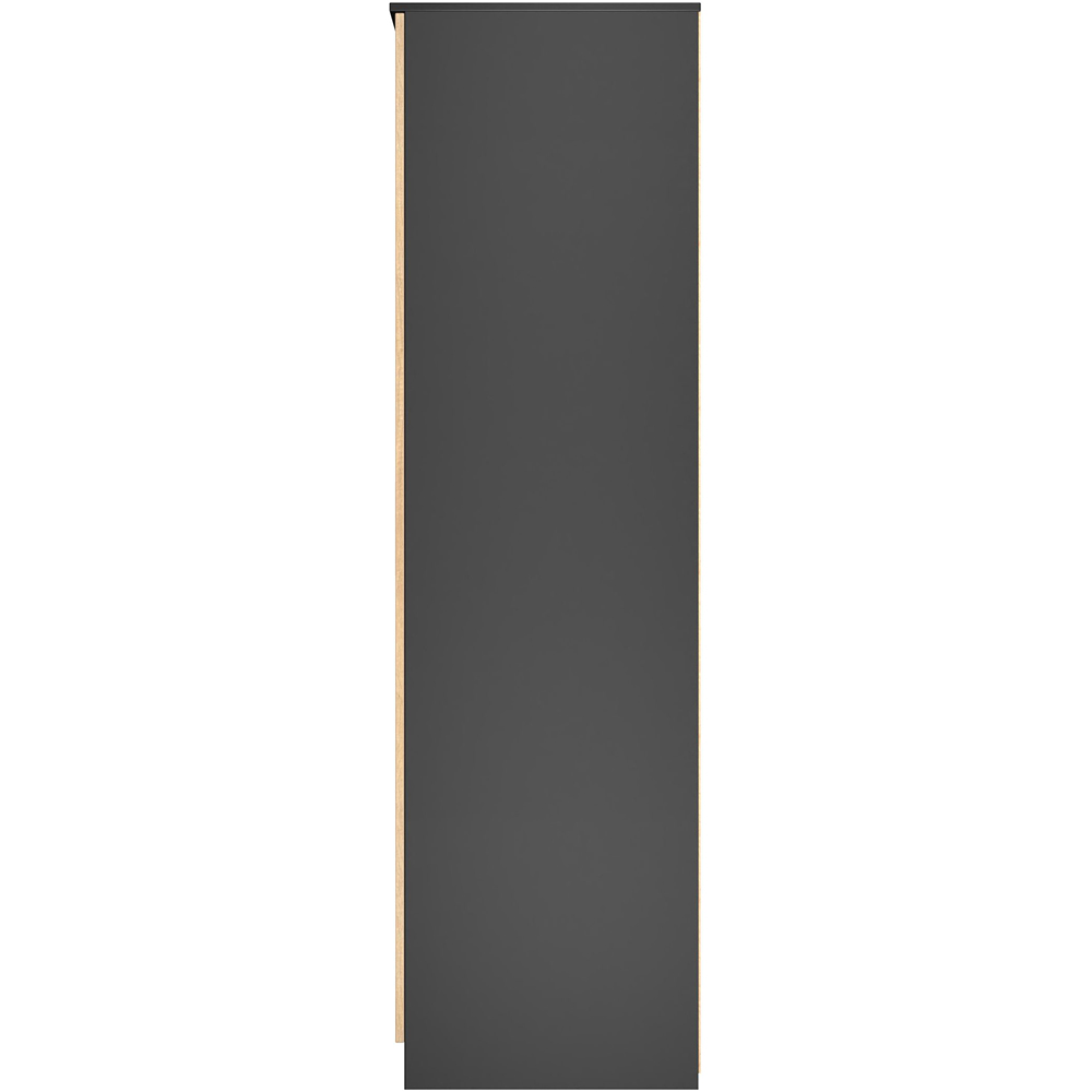 Crowndale Java 2 Door Slatt Effect and Black Wardrobe Image 3