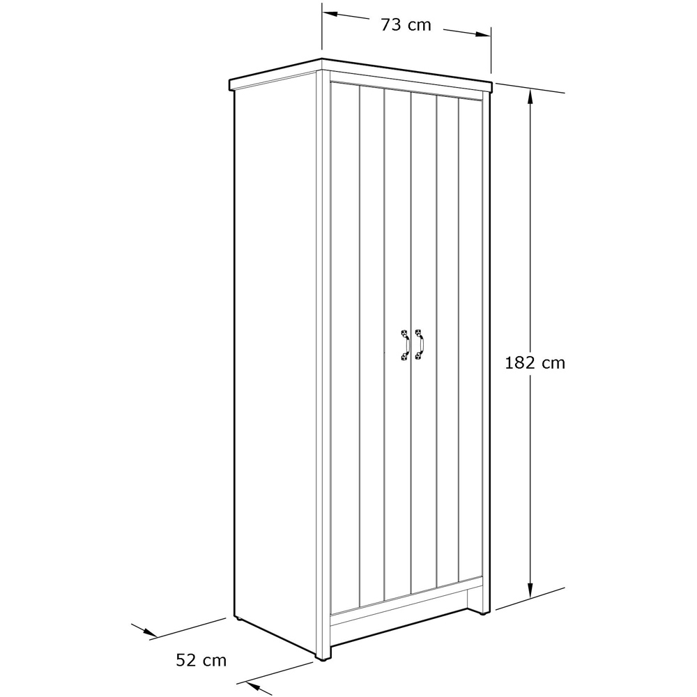 GFW Boston 2 Door Grey Wardrobe Image 5