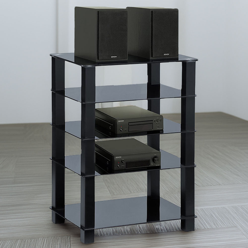 Centurion Supports Trinity Gloss Black 5 Shelf TV Unit Image 1