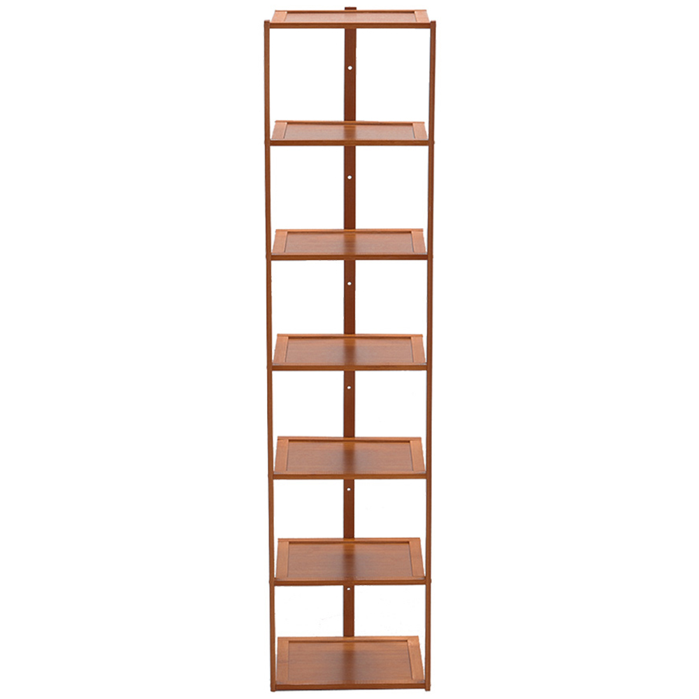 Living and Home 7 Tiers Entryway and Hallway Burlywood Bamboo Shoe Rack Image 4