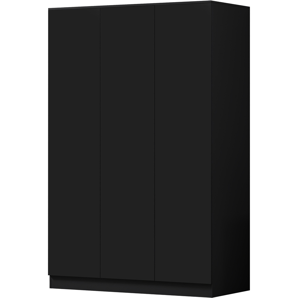 FWStyle Stora 3 Door Matt Black Wardrobe Image 2