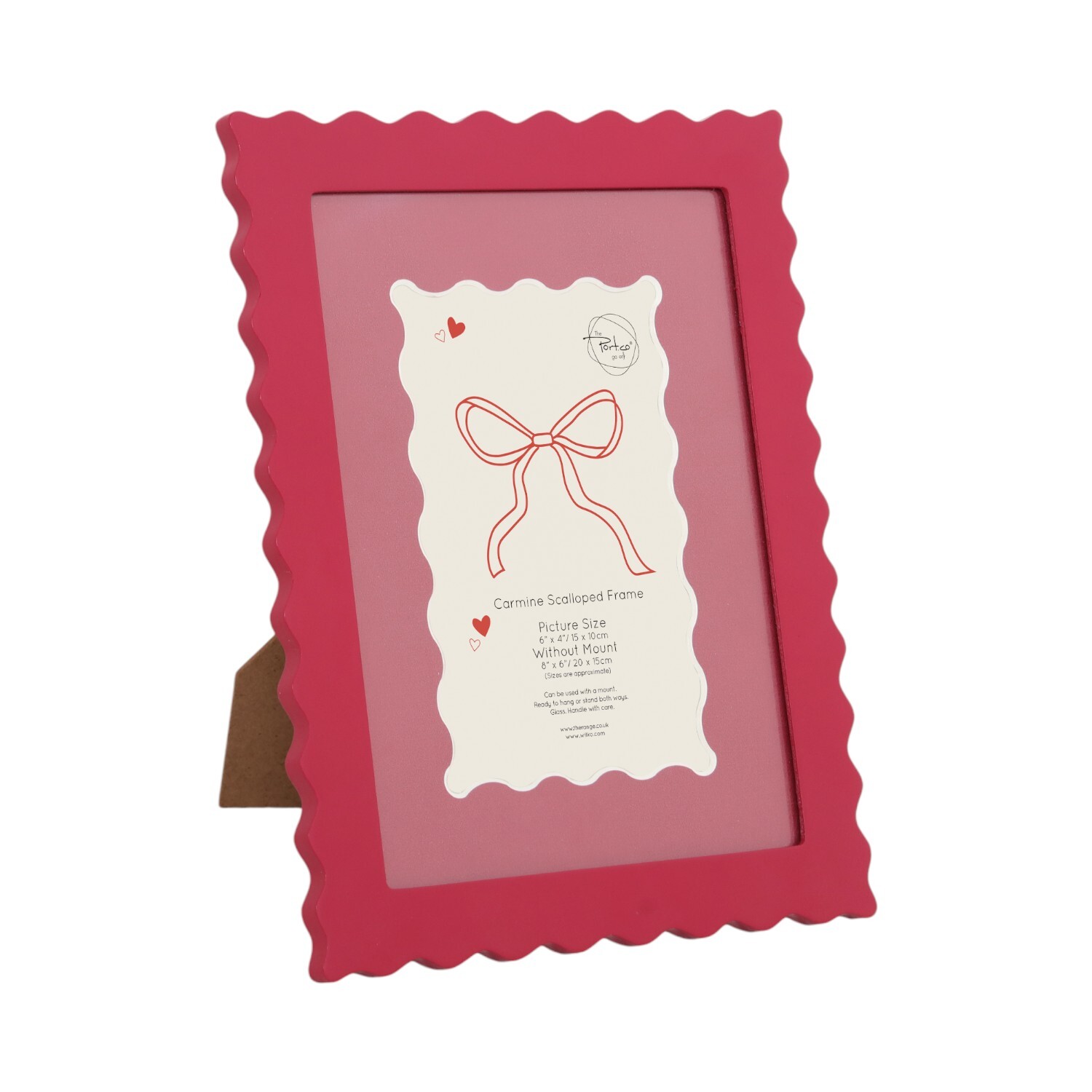 Carmine Scalloped Photo Frame Pink 6x4in Image 2