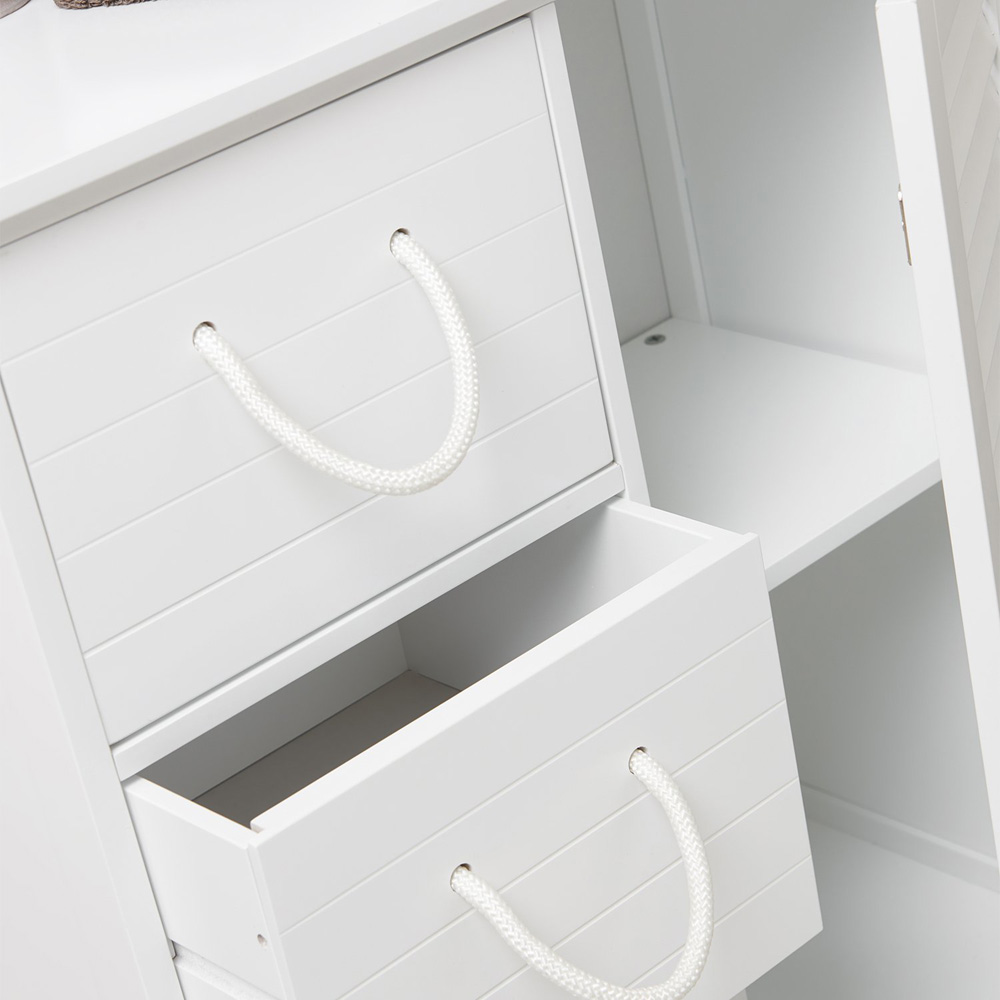 Kingston Single Door 3 Drawer White Floor Cabinet Image 4