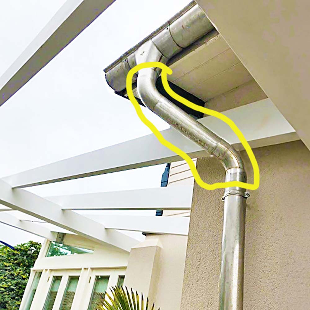 Metal Gutta Zinc Downpipe Swan Neck Connector Image 2