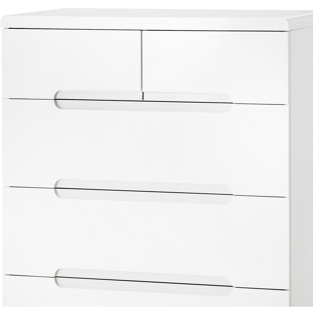 Julian Bowen Manhattan 5 Drawer White Chest of Drawers Image 4
