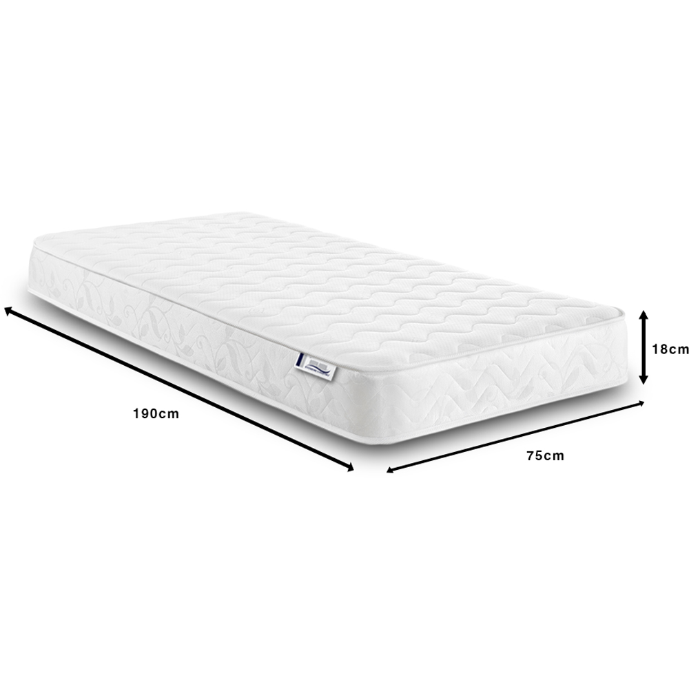 Extreme Comfort Cooltouch Colours Small Single White Memory Foam and Spring Mattress Image 6