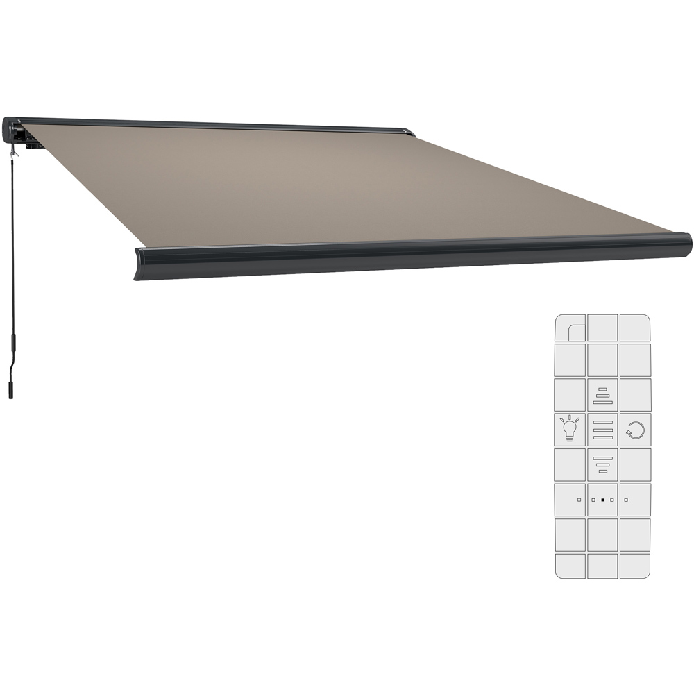 Outsunny Light Grey Retractable Electric Awning with Remote Control 3 x 3.4m Image 2
