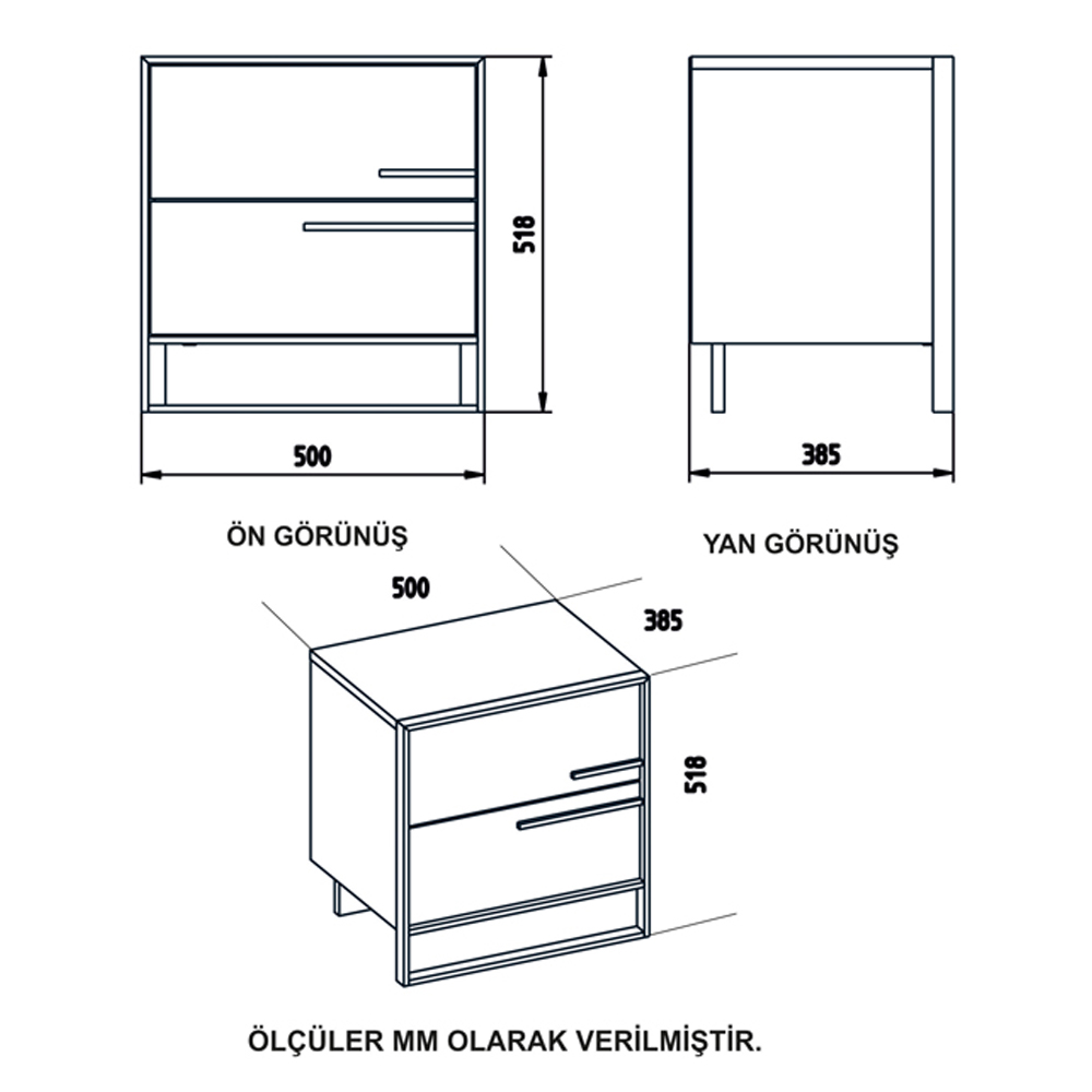 Decorotika Polka 2 Drawer White Marble Effect and Gold Bedside Table Image 5