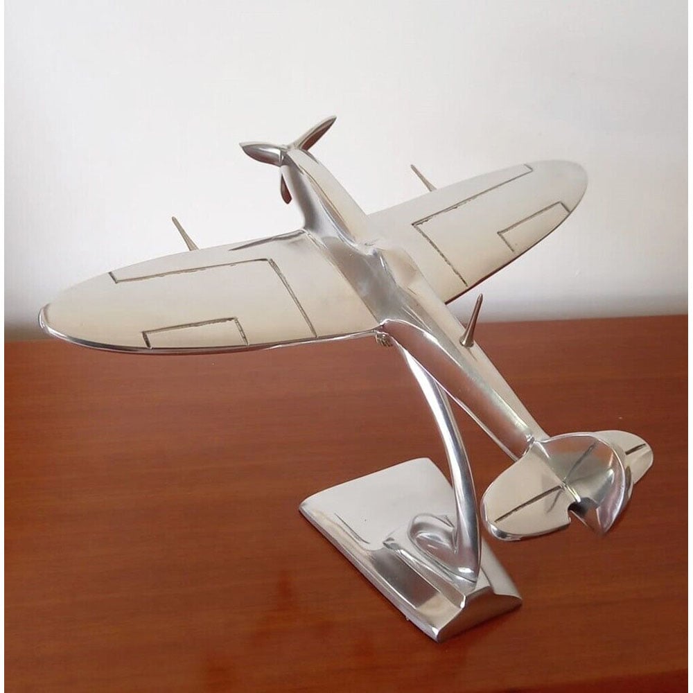 Inspirational Gifting Polished Aluminium RAF Spitfire Aeroplane Home Ornament 17cm Image 4