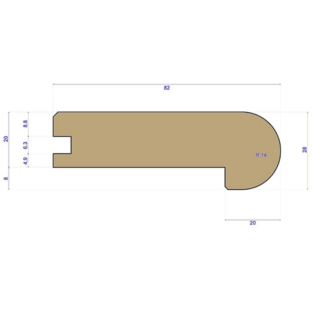 Signature Collection 60 x 26mm Unfinished Solid Oak Tongue and Groove Nosing 90cm Image 3