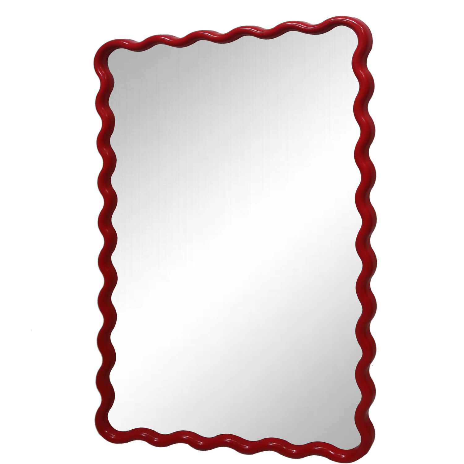 Lottie Wavy Framed Lean To Mirror Red Image 2