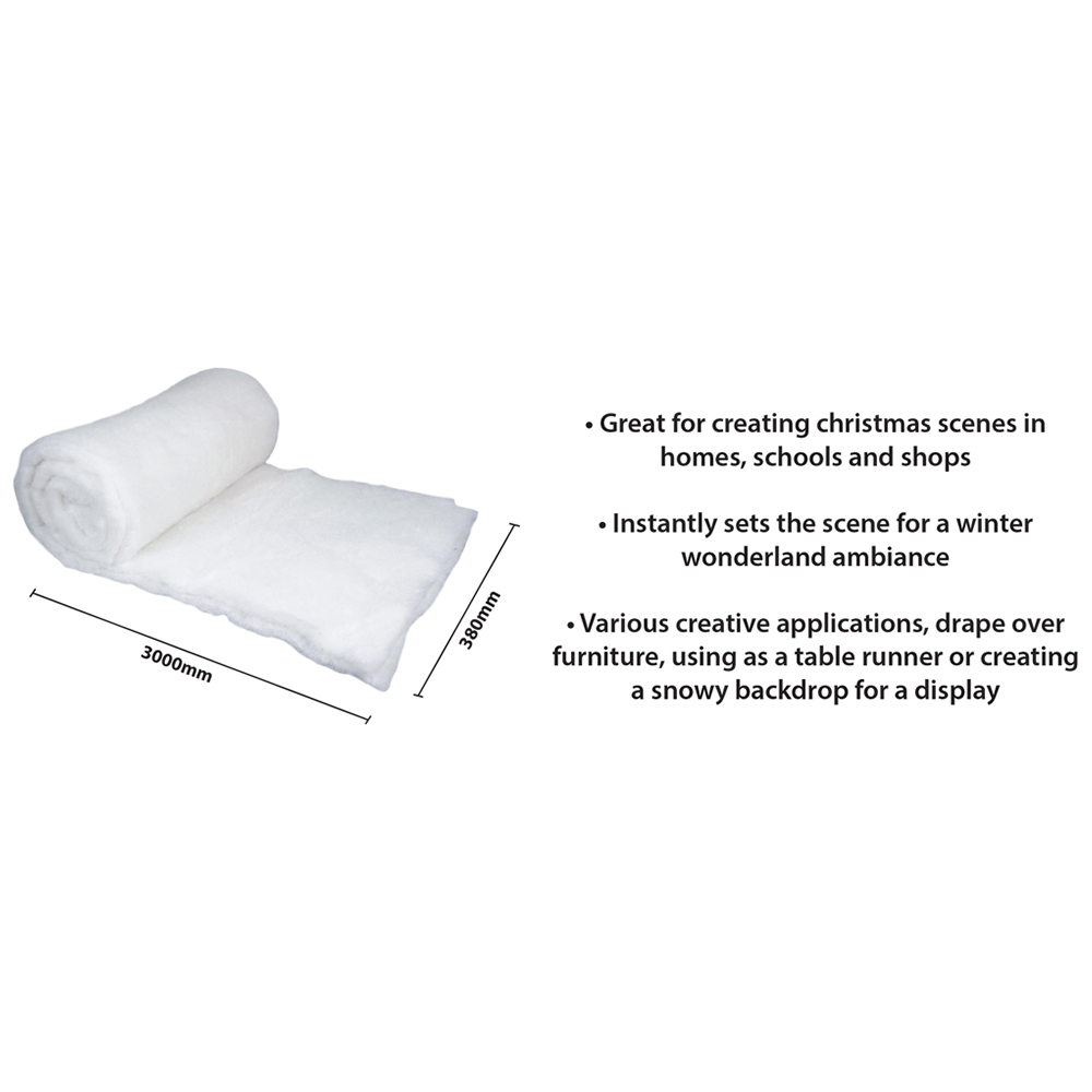 Xmas Haus Christmas-Themed White Snow Blanket 38 x 305cm Image 3