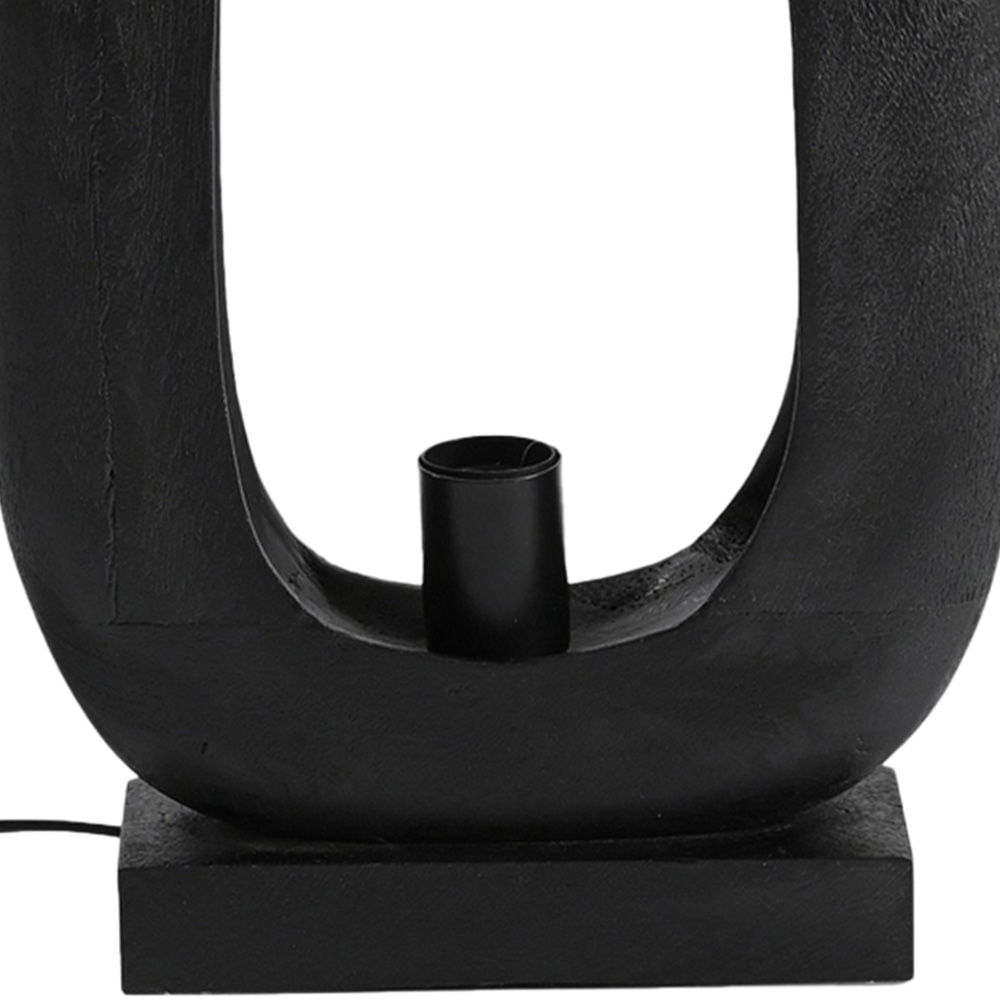 IH Design Black Solid Wood Novelty Table Lamp Base Image 2