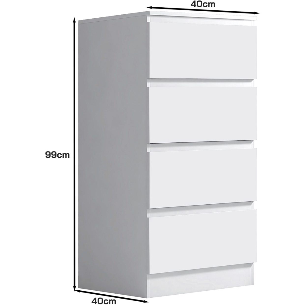 FWStyle Carlton 4 Drawer Matt White Chest of Drawers Image 6