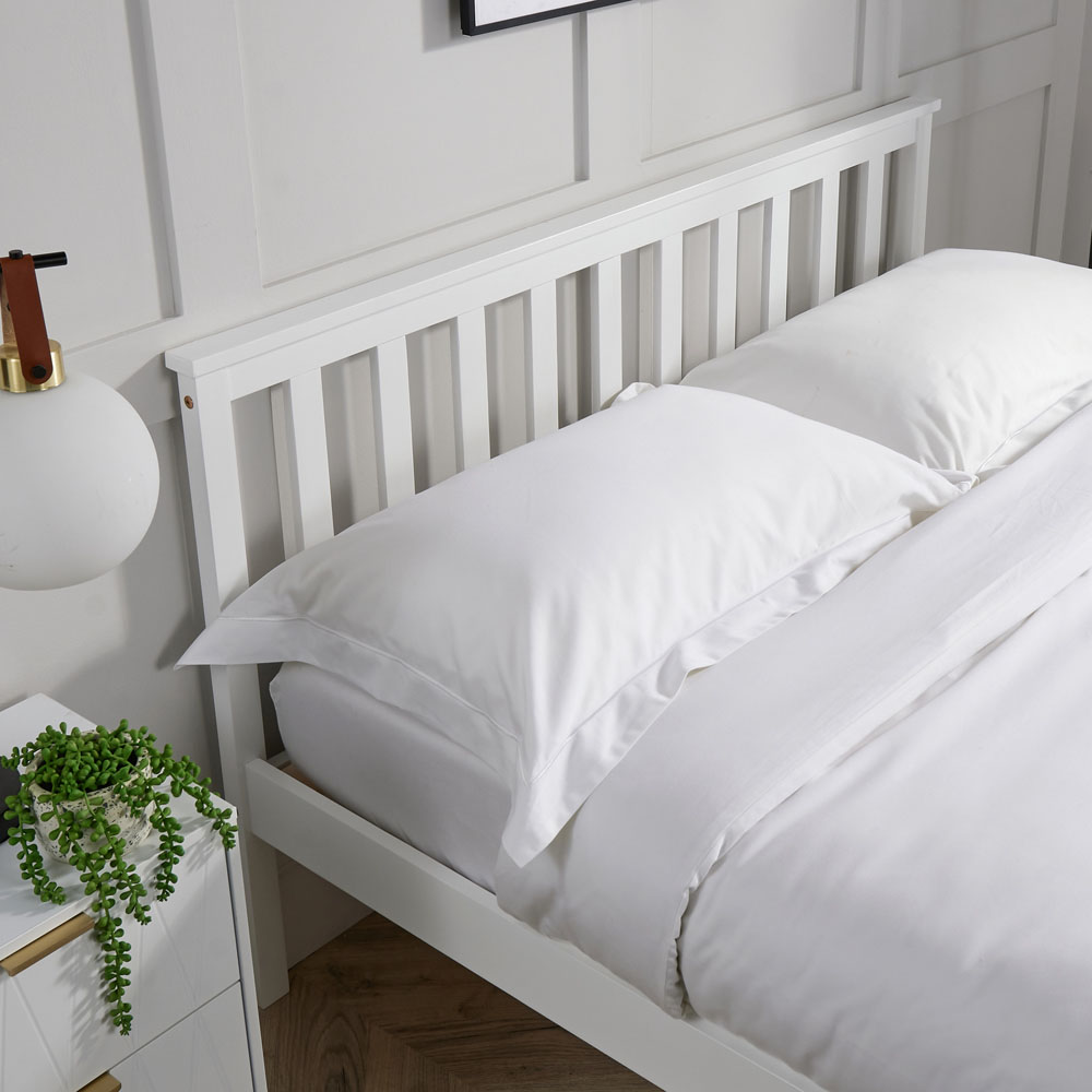 Home Source Florida Double White Low End Wooden Bed Image 4