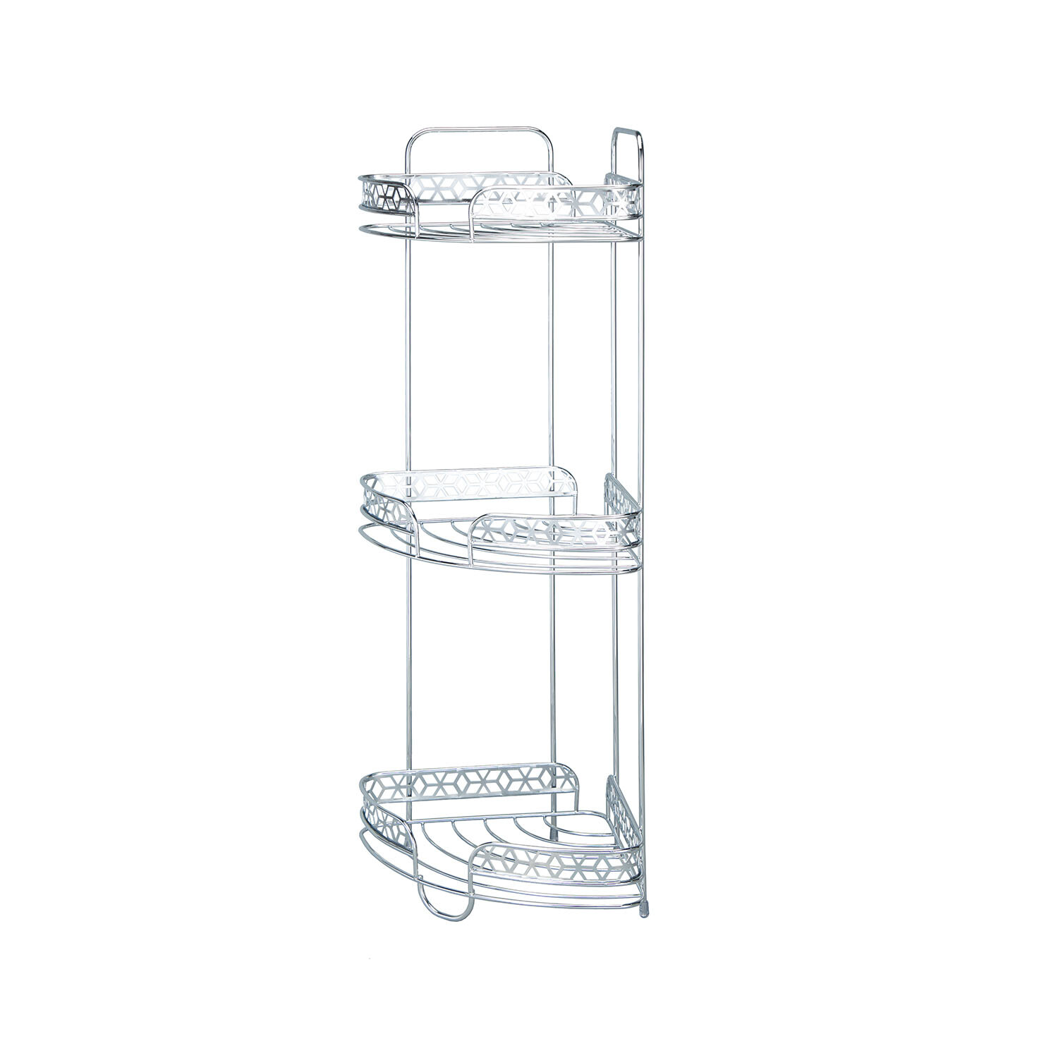 Geo Bathroom Corner Basket - Chrome / 3 Image 2