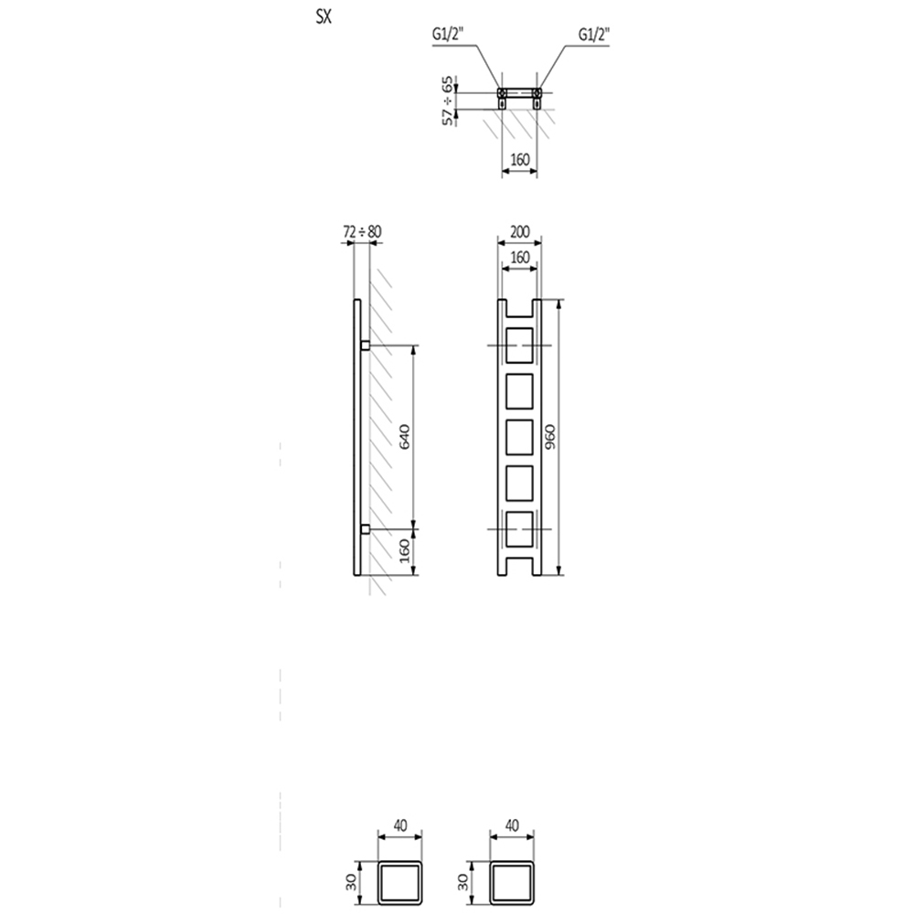Terma Easy 638 BTU Sparkling Gravel Electric Heated Towel Rail 960 x 200mm Image 6