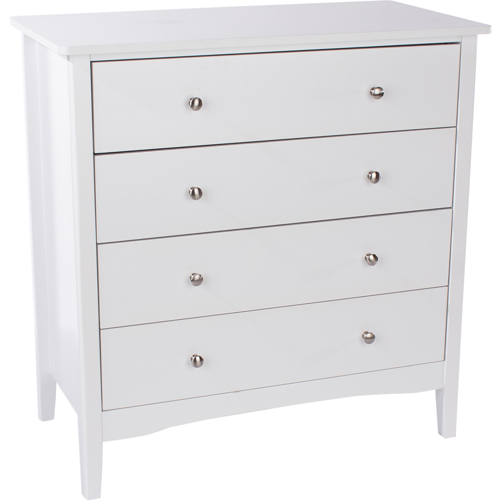 Como 4 Drawer White Chest of Drawers Image 3