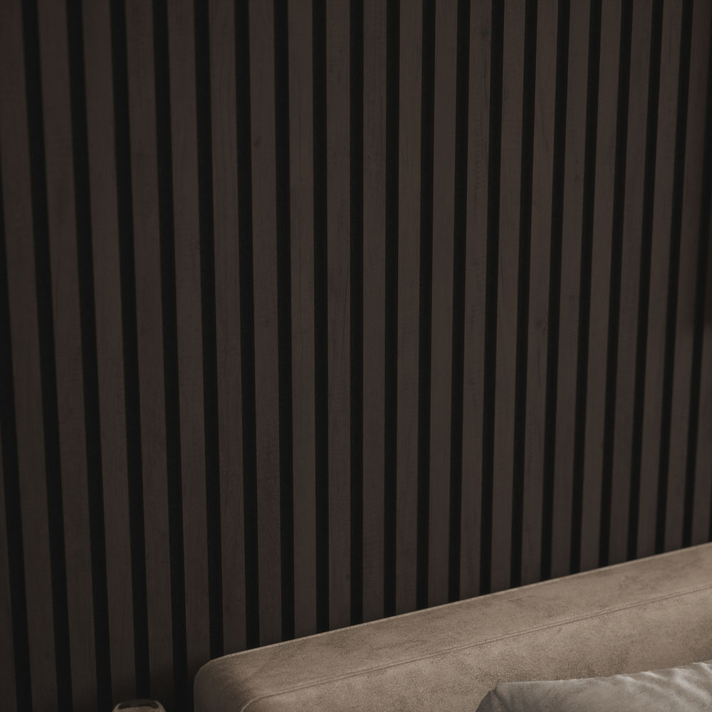 Kraus Easy Living Dark Oak Acoustic Slat Wall Panel 240 x 60cm Image 2