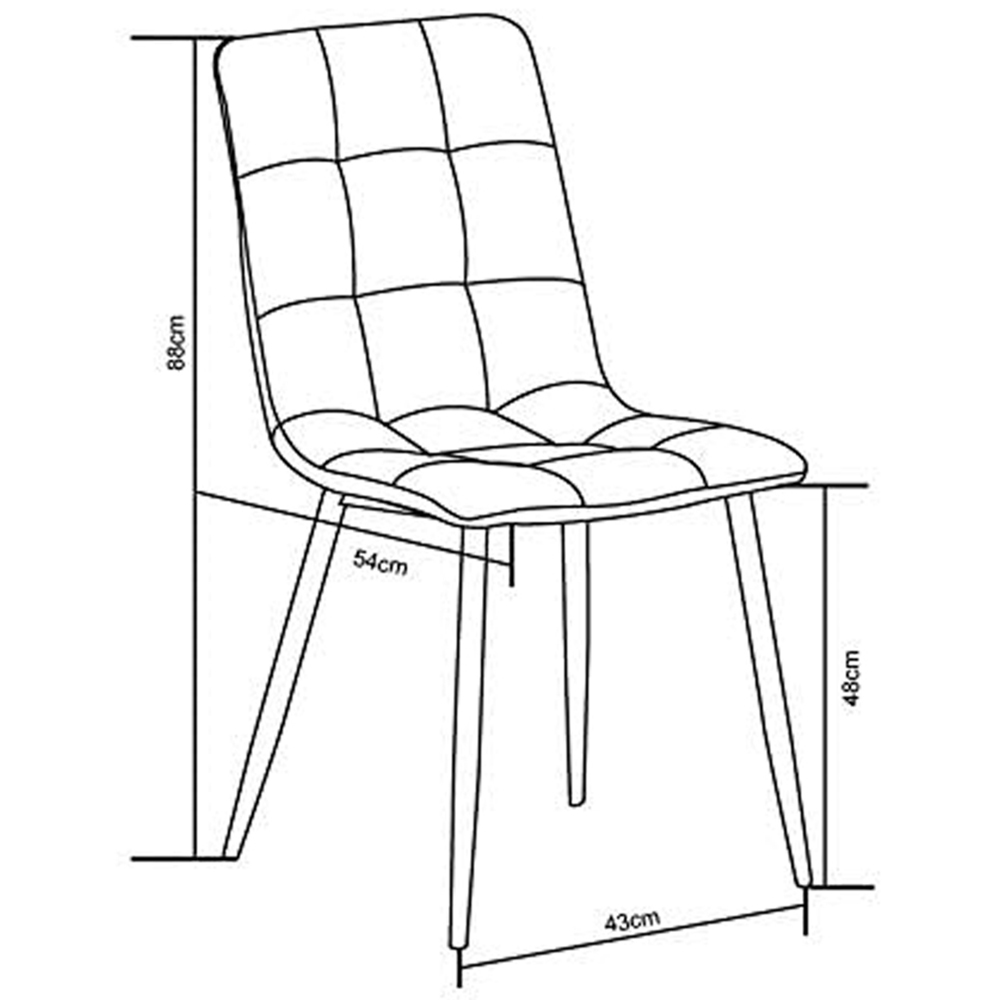 Henri Set of 4 Dark Grey Faux Suede Leather Dining Chairs Image 6